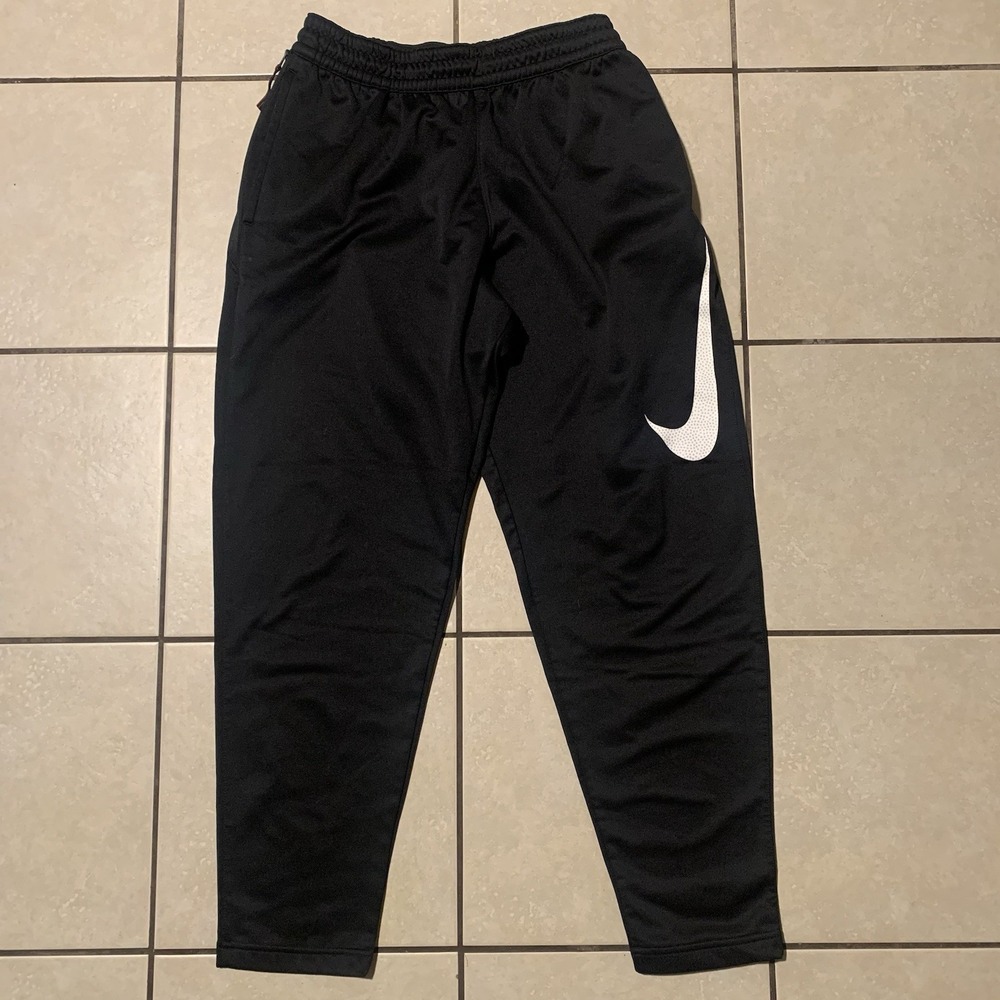 Nike Dri-Fit Men's L Black Sweatpants Joggers Athletic Gym Logo Pants
